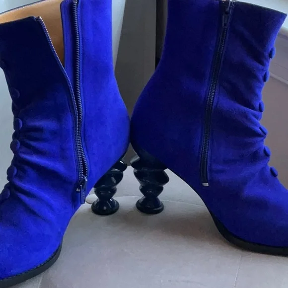 John Fluevog Women's Vibrant Blue Jyoti booties size 9.5 - Picture 5 of 11